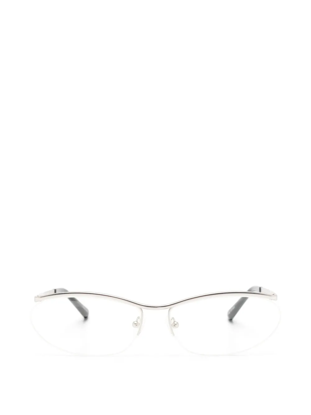 The Attico x Linda Farrow Charlotte cat-eye semi-rimless glasses - Silber