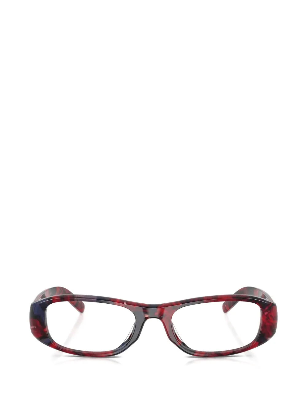 Diesel tortoiseshell-effect rectangle-frame glasses - Rosso