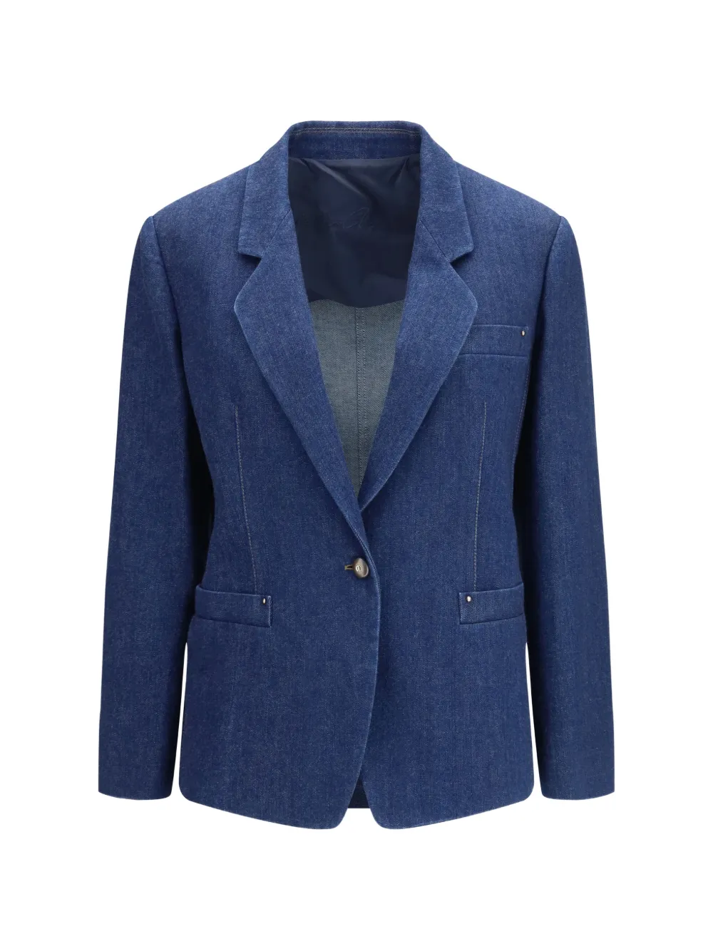 Giorgio Armani single-breasted denim blazer - Blau