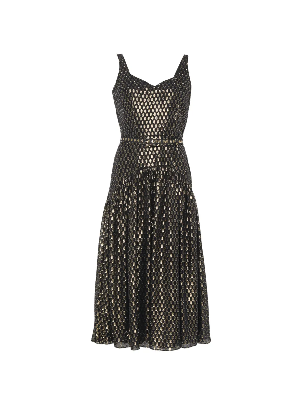 Parlor polka-dot midi dress - Nero