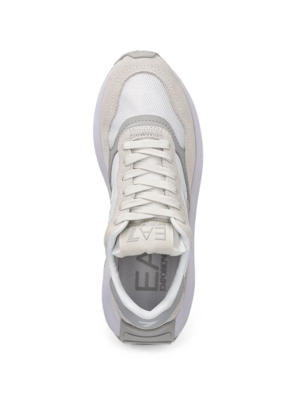 Ea7 Emporio Armani logo-patch panelled sneakers Beige