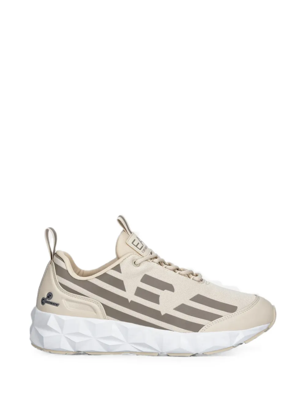 Ea7 Emporio Armani logo-print panelled sneakers Beige