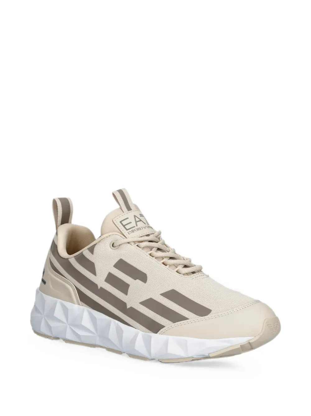 Ea7 Emporio Armani logo-print panelled sneakers Beige