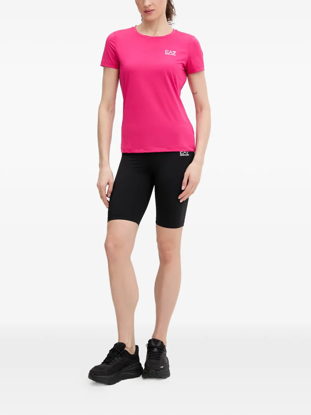 Ea7 Emporio Armani T-shirt met logoprint Roze