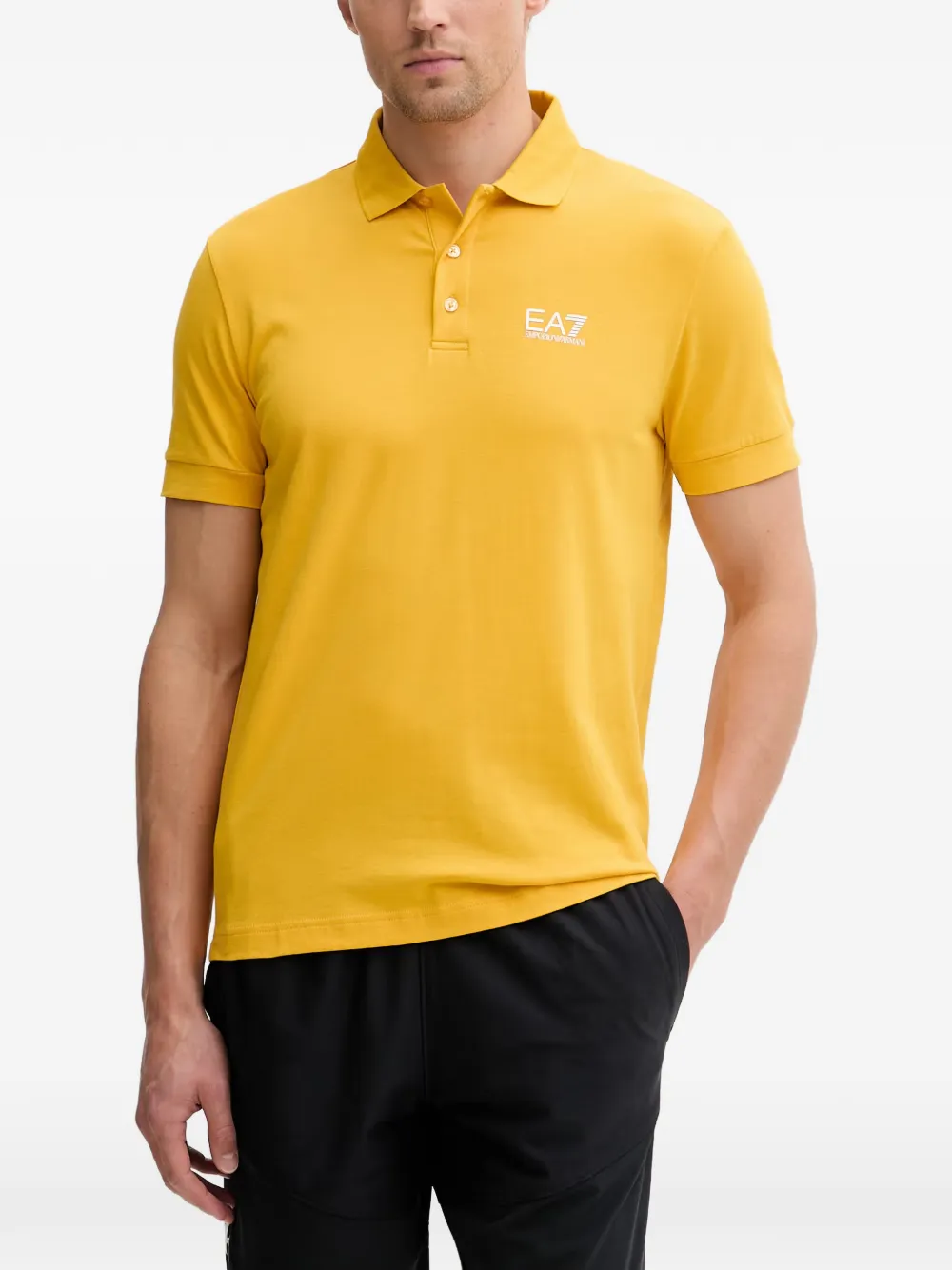 Ea7 Emporio Armani logo-print short-sleeve polo shirt - Giallo