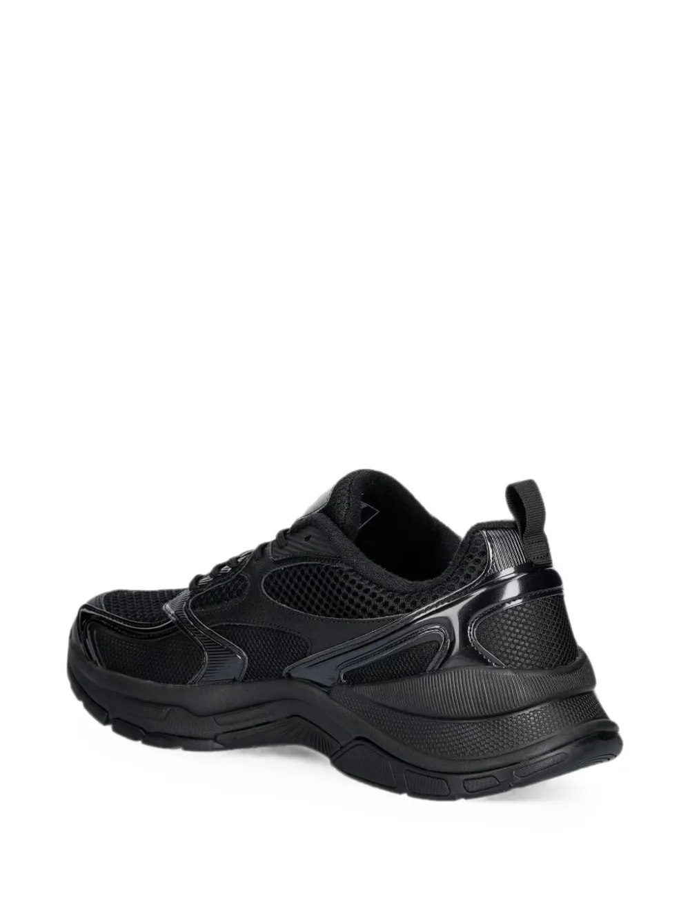 Ea7 Emporio Armani mesh-panelled logo-patch sneakers Zwart