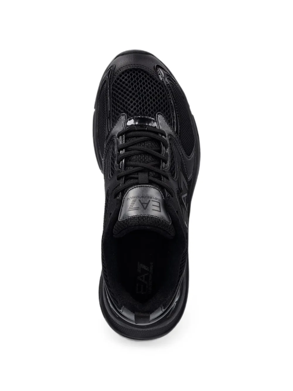 Ea7 Emporio Armani mesh-panelled logo-patch sneakers Zwart