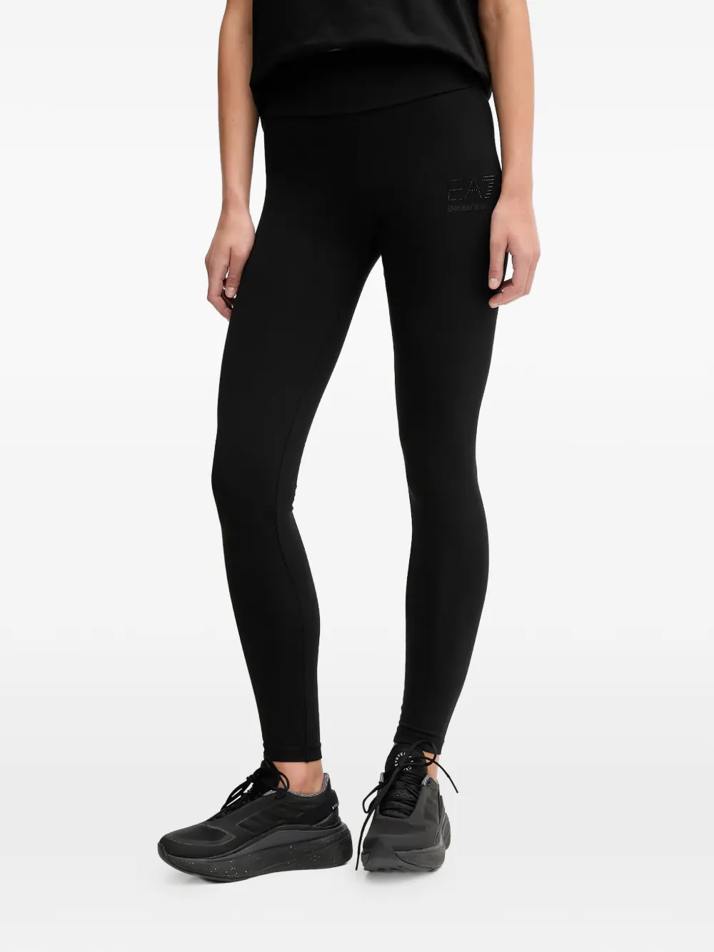 Ea7 Emporio Armani Leggings mit Logo-Print - Schwarz