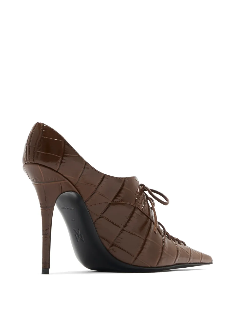 Amina Muaddi croc-effect lace-up pumps Bruin