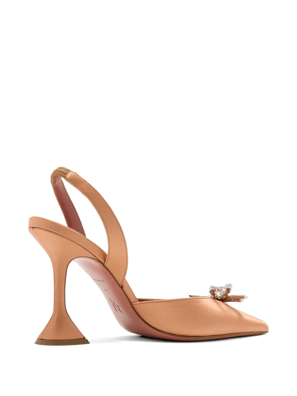 Amina Muaddi Rosie crystal-bow slingback pumps Bruin