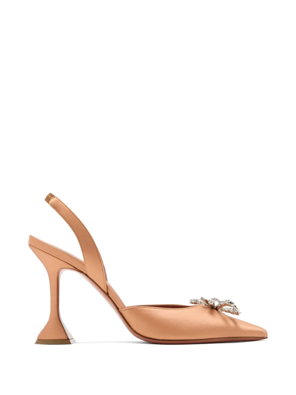 Amina Muaddi Rosie crystal-bow slingback pumps Bruin
