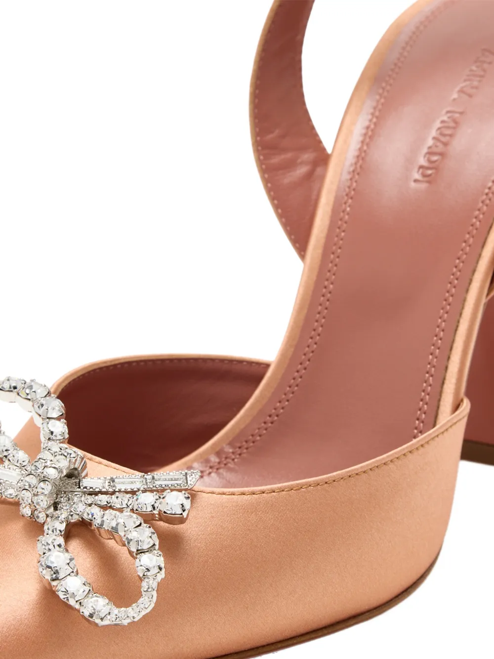 Amina Muaddi Rosie crystal-bow slingback pumps Bruin