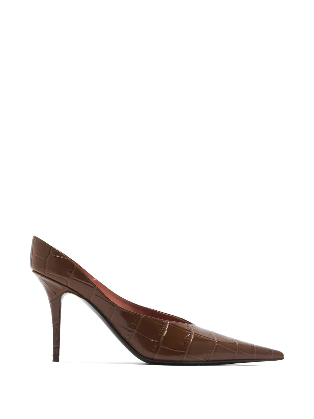 Amina Muaddi croc-effect pointed-toe pumps Bruin