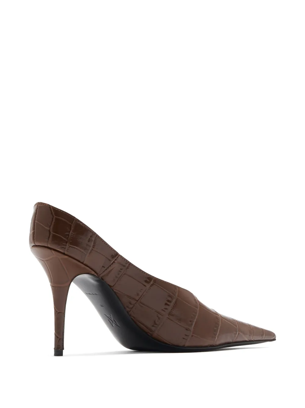Amina Muaddi croc-effect pointed-toe pumps Bruin