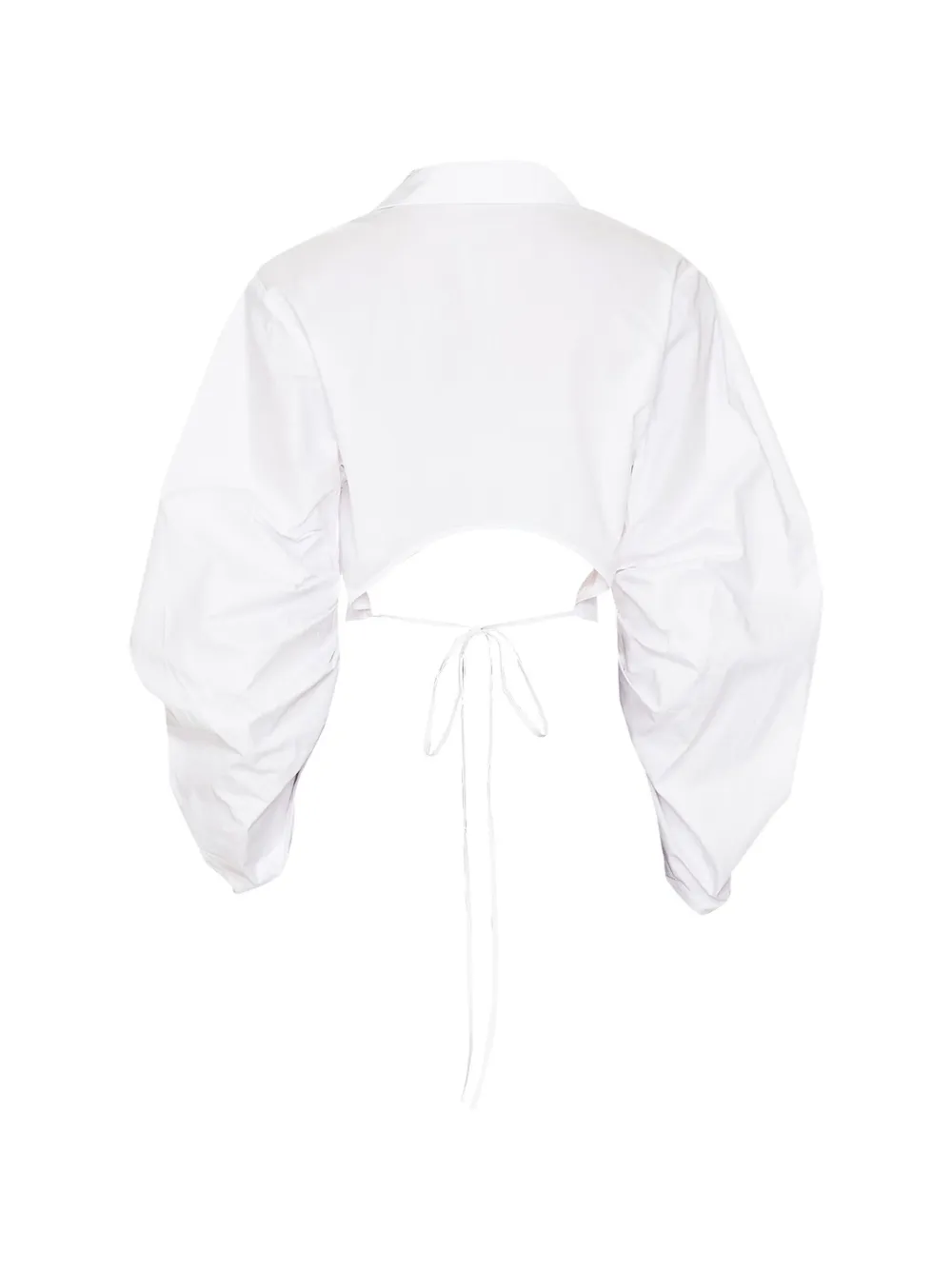 HEVRON Raquel cropped blouse met pofmouwen Wit