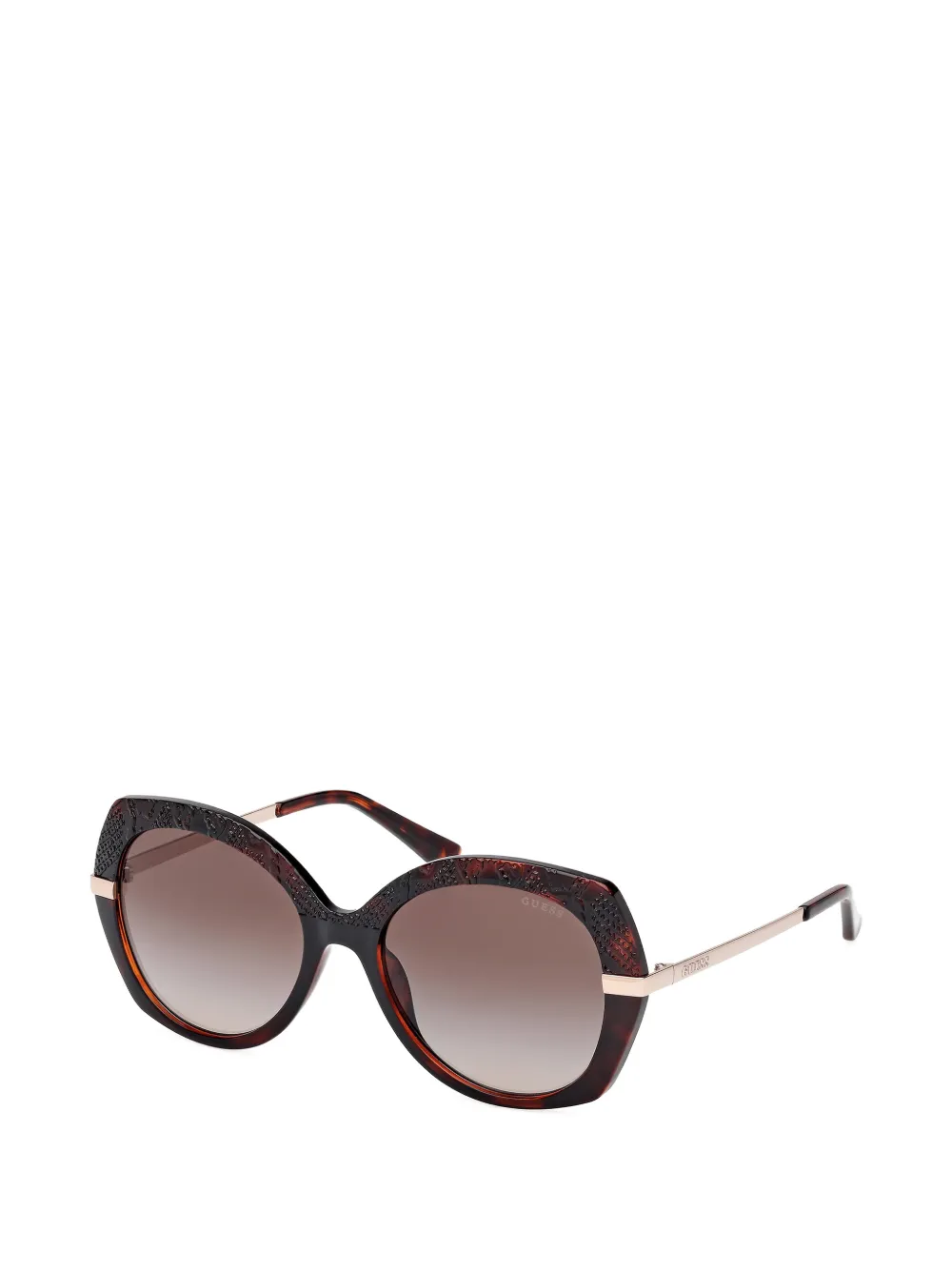 GUESS EYEWEAR Zonnebril met oversized montuur Bruin