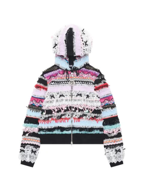 Chopova Lowena ruffled lace-trimmed hoodie