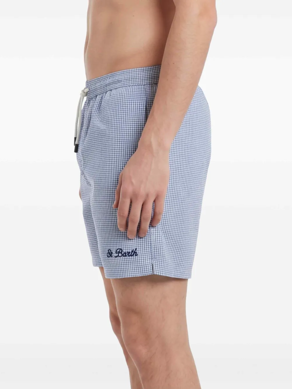 MC2 Saint Barth Paimos geruite zwembroek met trekkoord Blauw