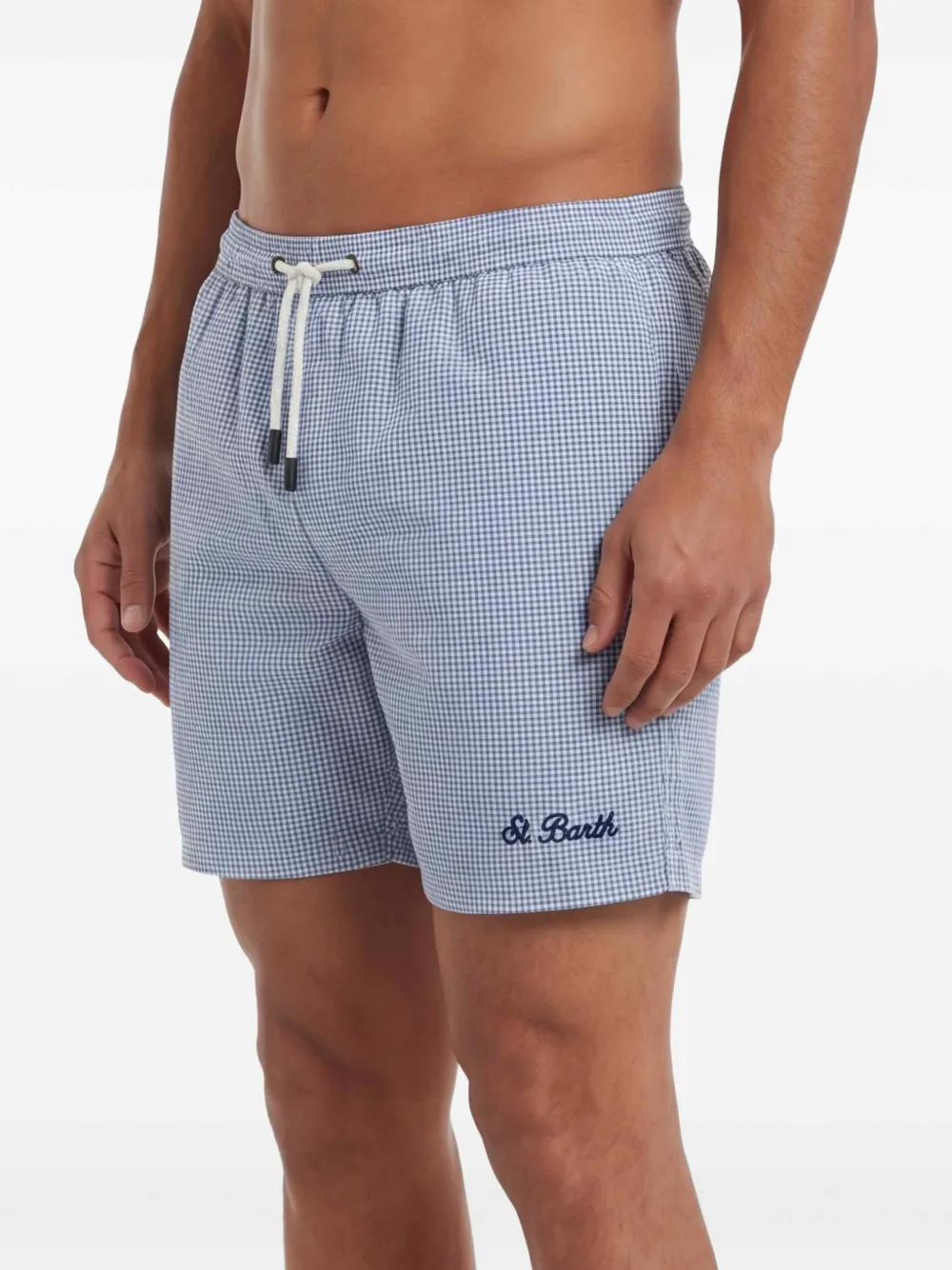 MC2 Saint Barth Paimos geruite zwembroek met trekkoord Blauw