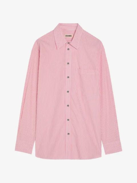 B SIDES camisa de algodón con rayas estampadas