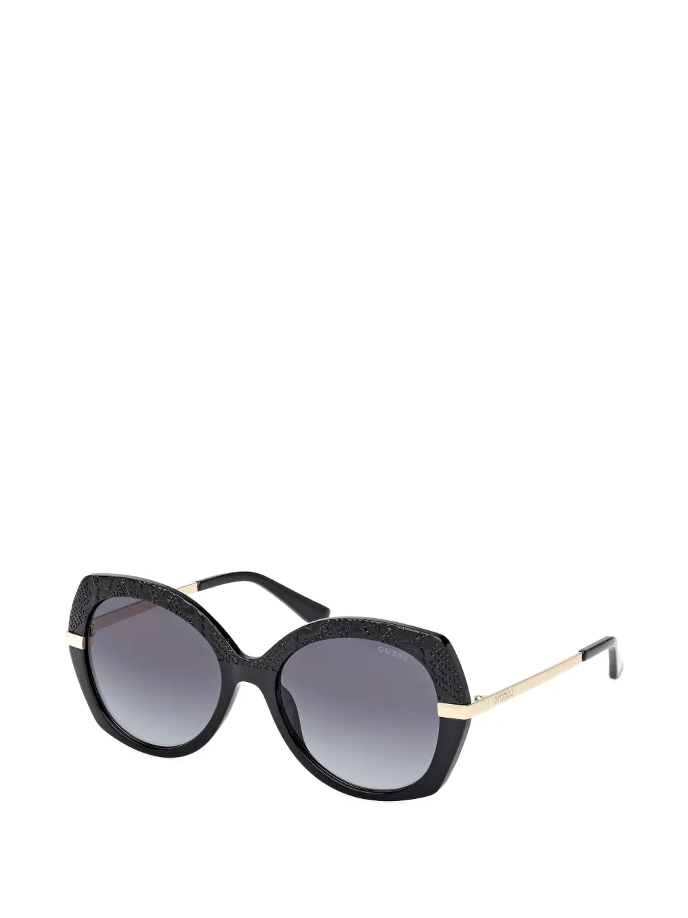 GUESS EYEWEAR Zonnebril met cat-eye montuur en kan teffect Zwart