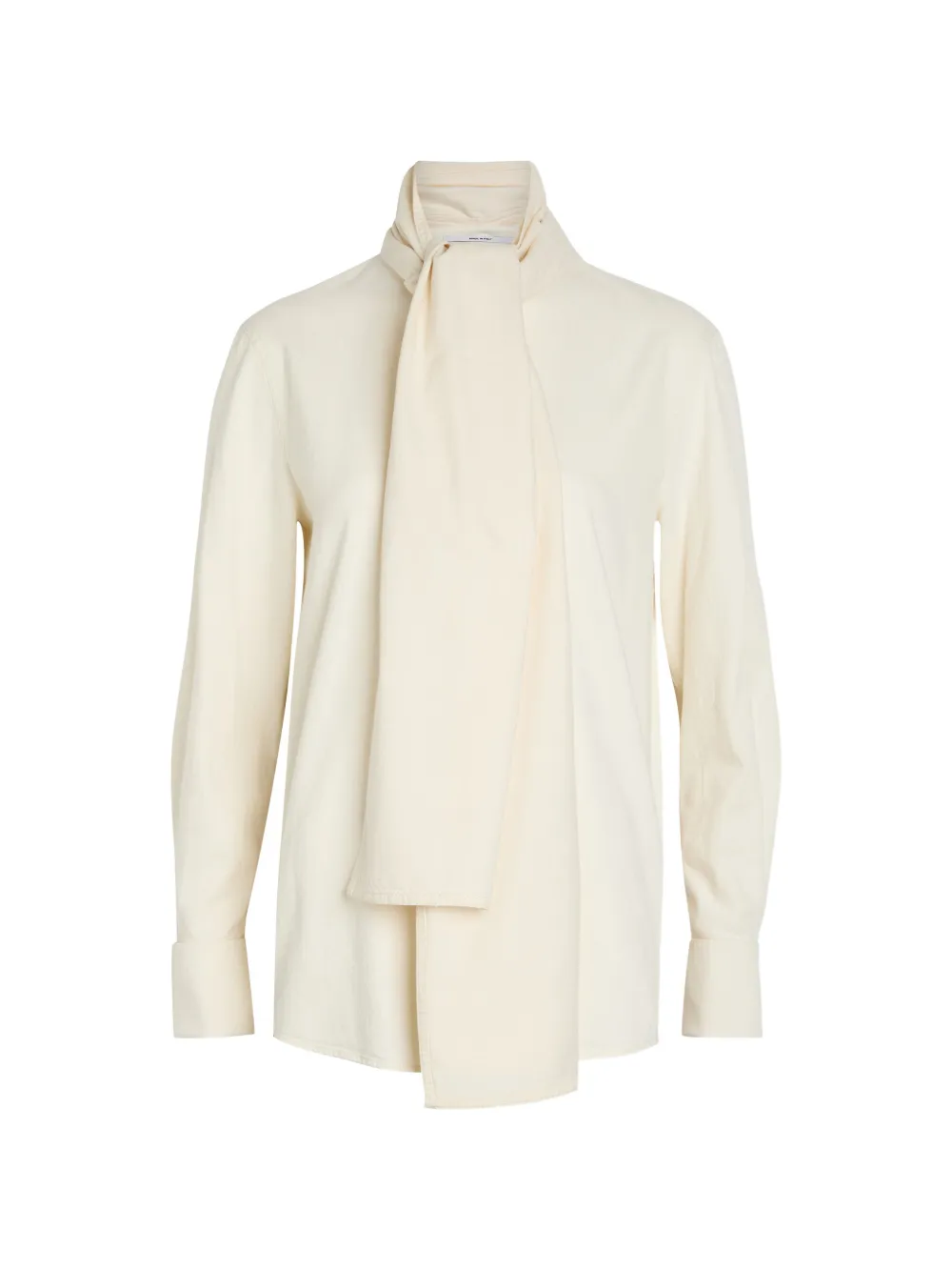 Another Tomorrow scarf-collar long-sleeve blouse - Toni neutri