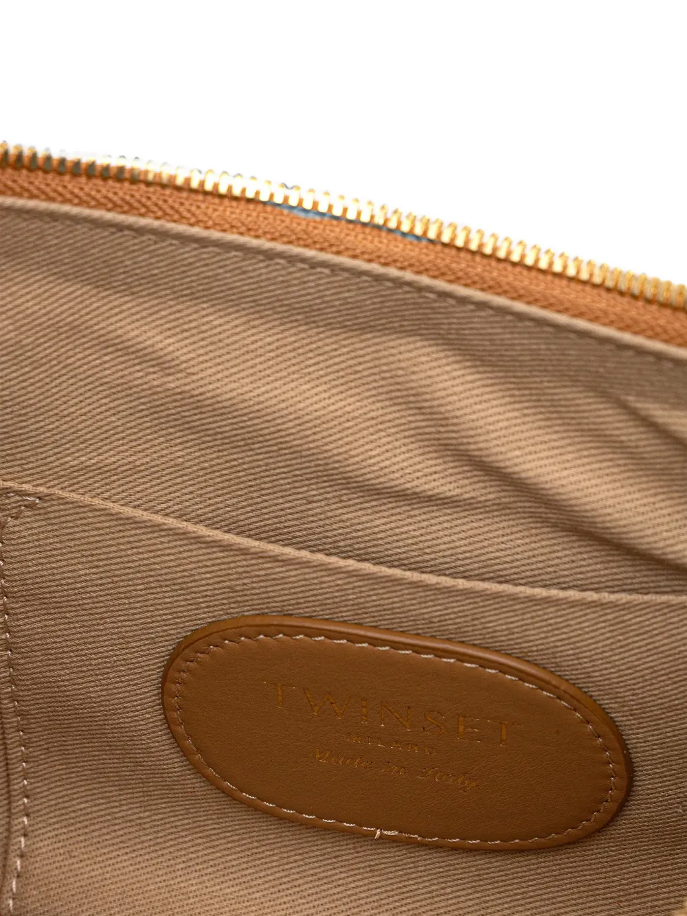 TWINSET Liliane kleine leren tas Beige