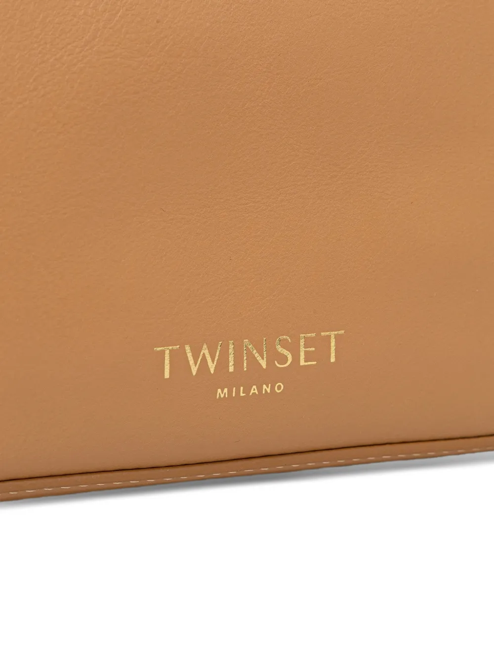 TWINSET Liliane kleine leren tas Beige