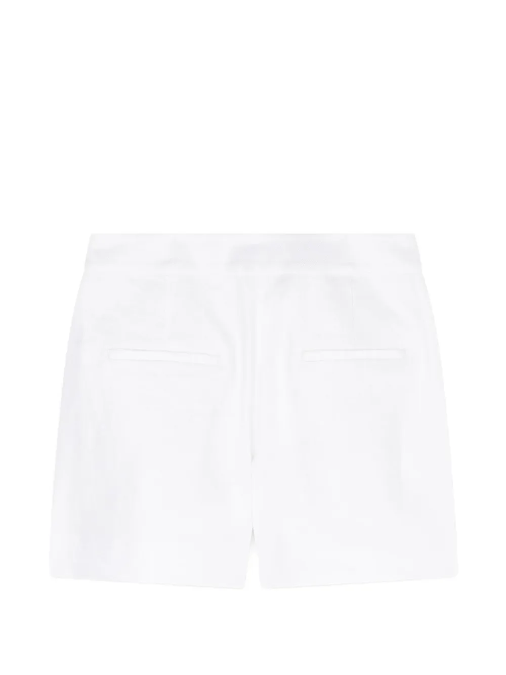 Armani Exchange Geplooide linnen shorts met knoopsluiting Wit