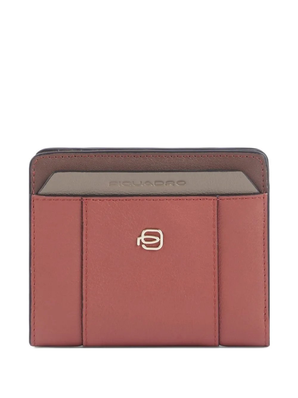 PIQUADRO logo-plaque bi-fold leather wallet - Arancione