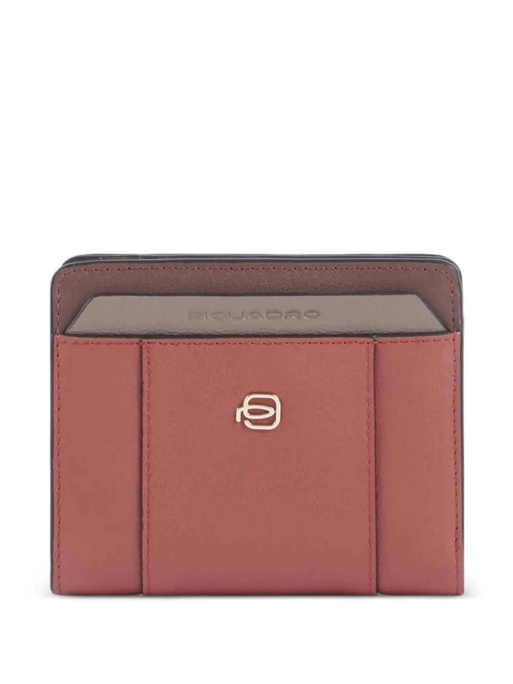 PIQUADRO logo-plaque bi-fold leather wallet - Arancione