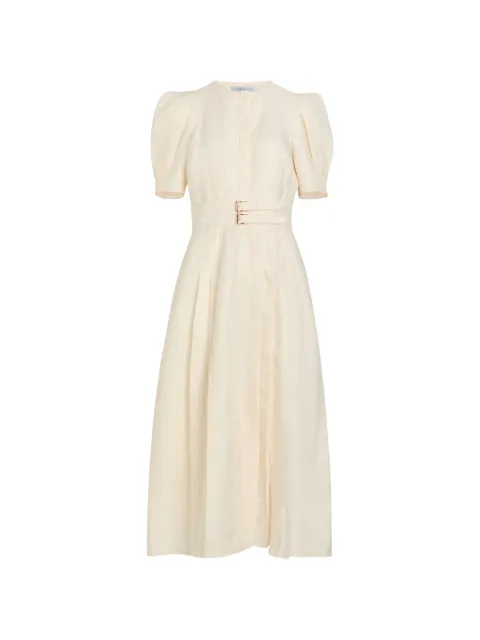Gabriela Hearst belted puff-sleeve midi dress
