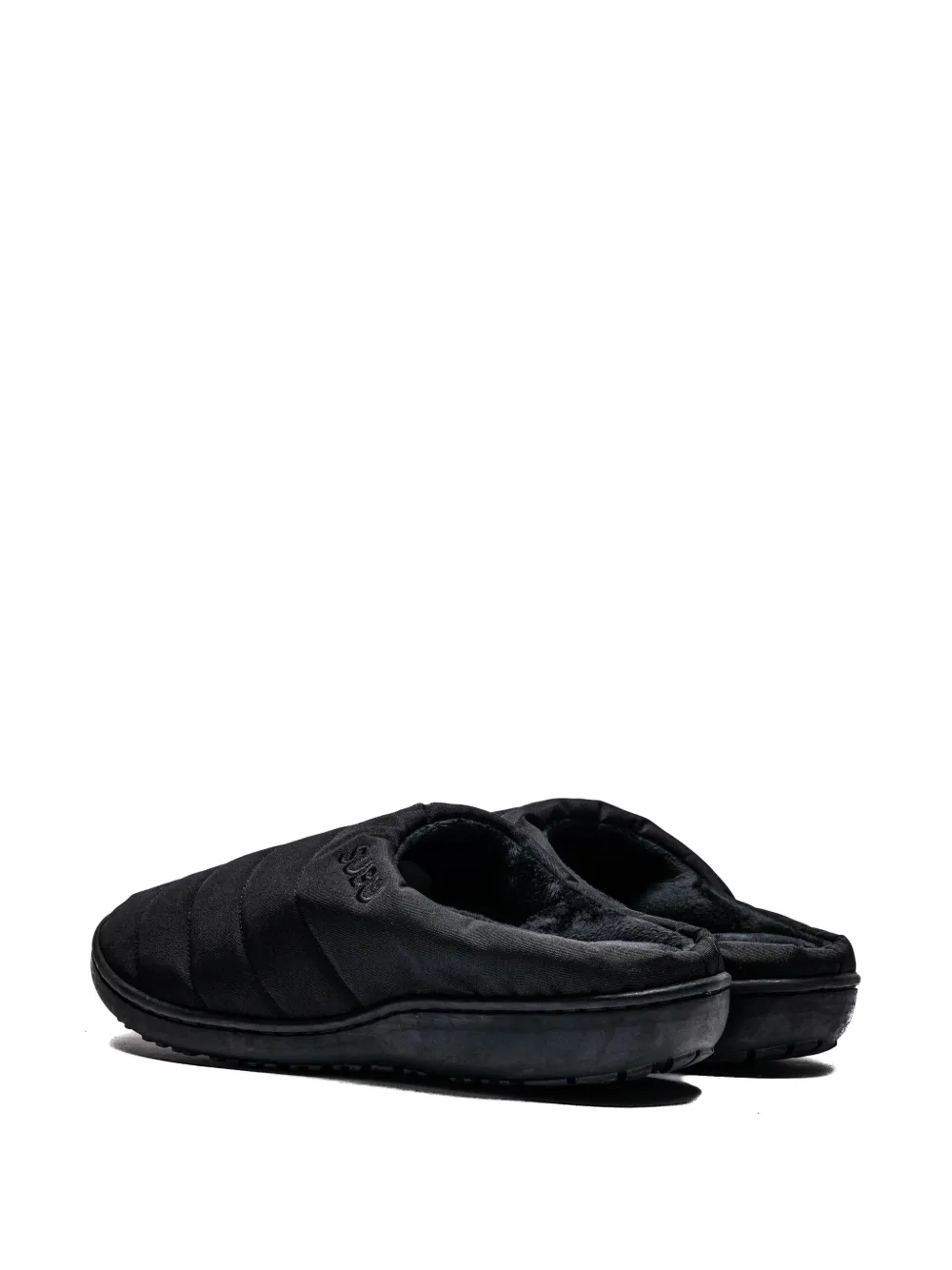 SUBU Nannen slippers met geborduurd logo Zwart