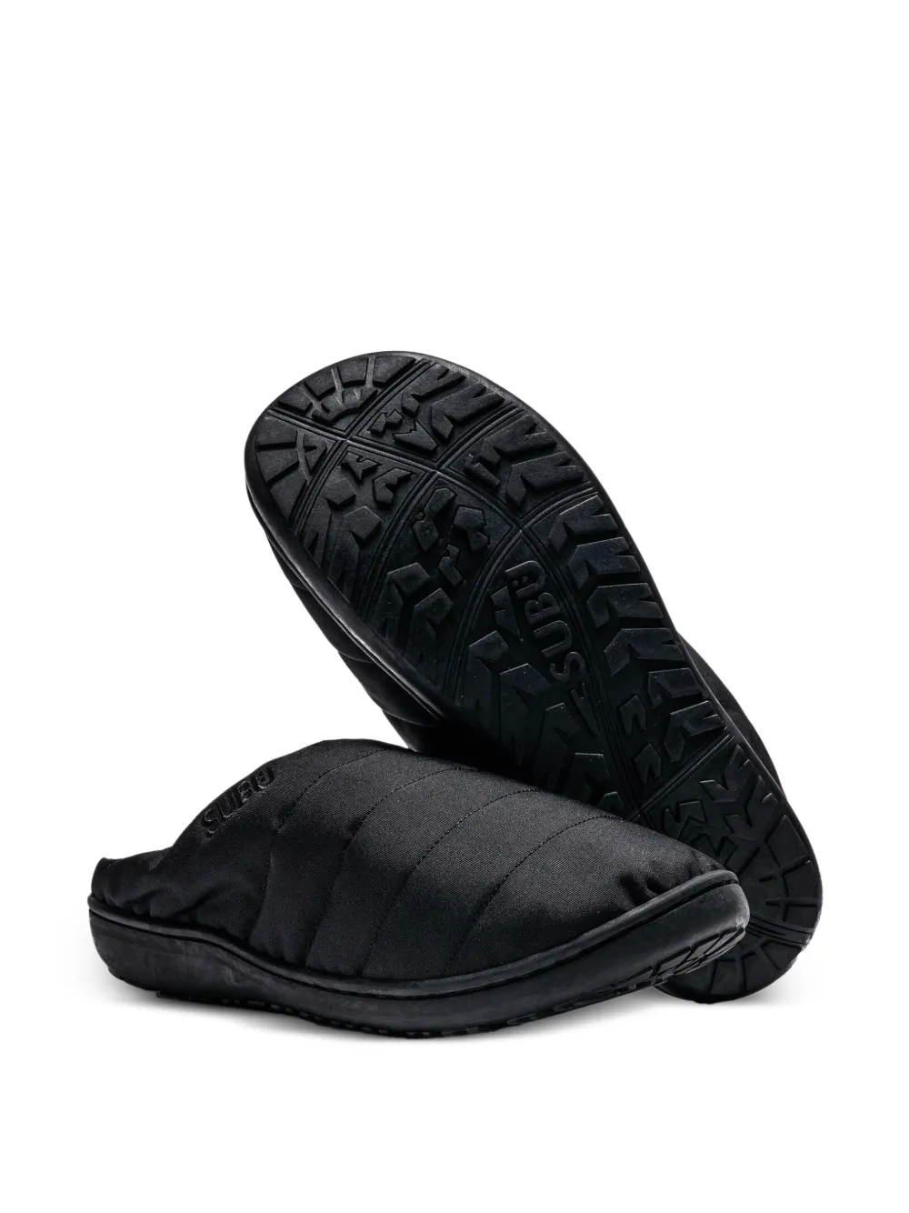 SUBU Nannen slippers met geborduurd logo Zwart