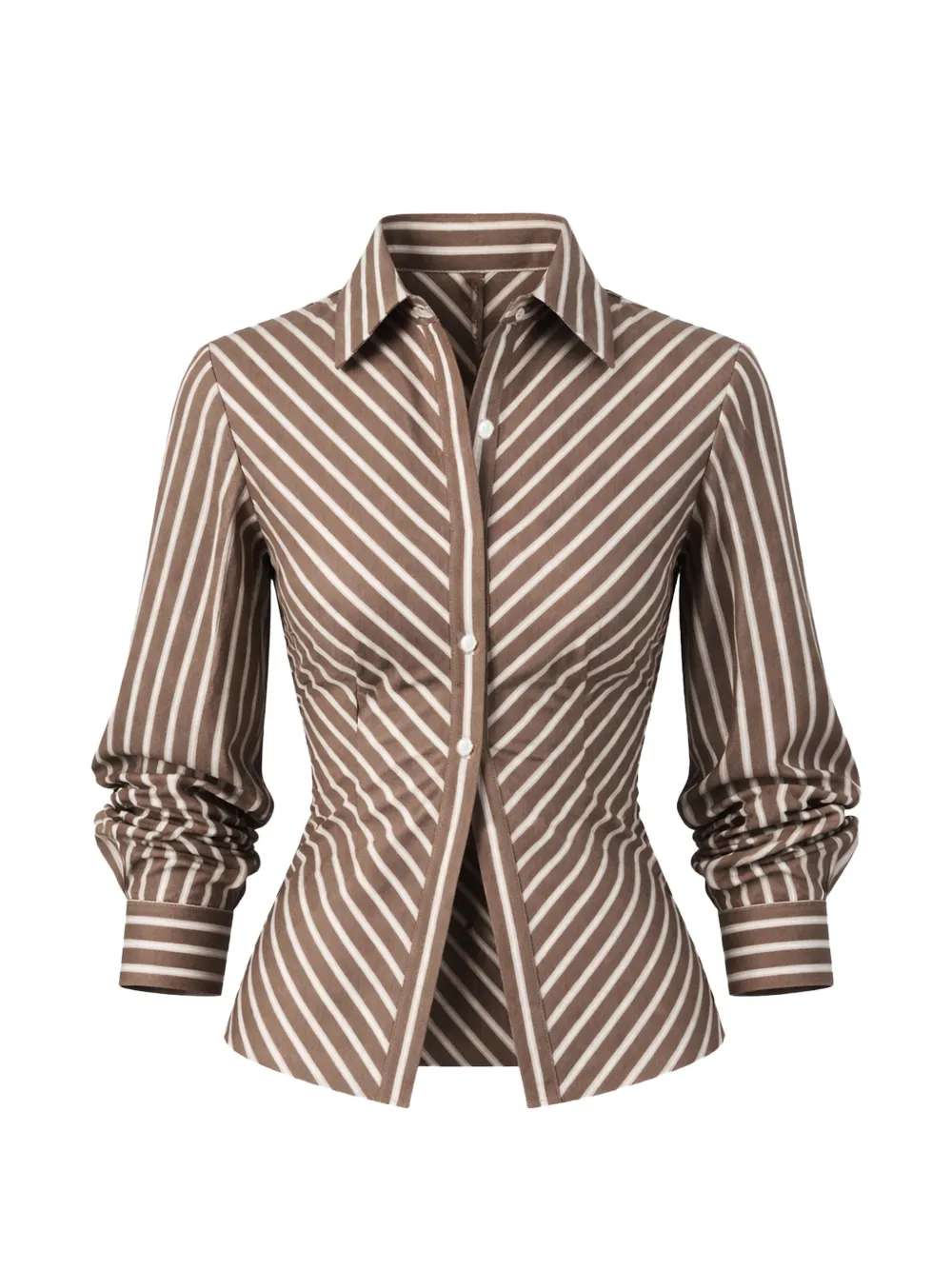 HEVRON Drexel striped shirt - Marrone