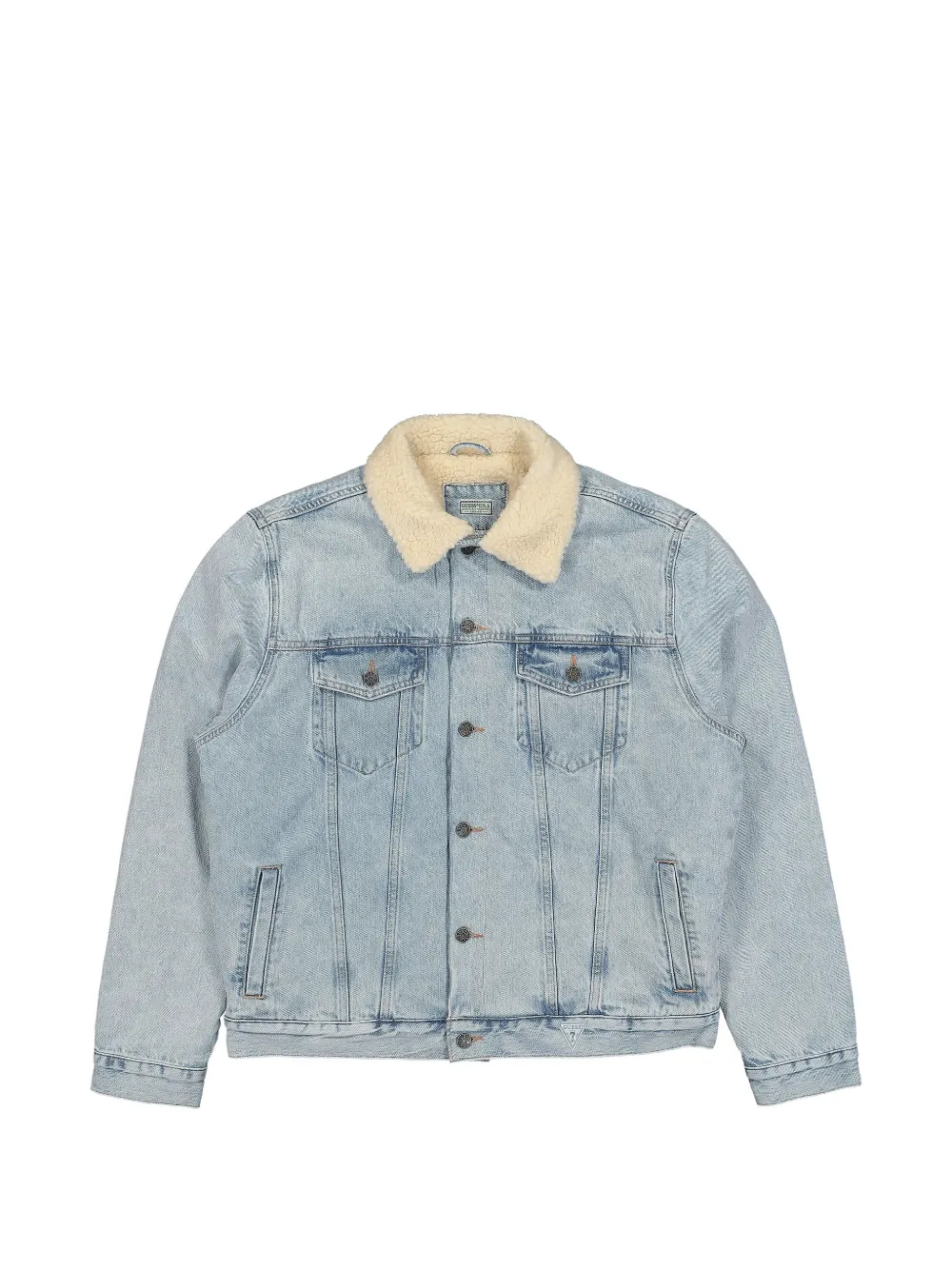 GUESS USA sherpa-collar denim jacket - Blau