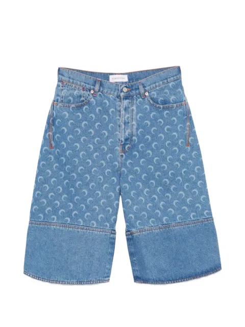 Marine Serre Moon-print denim shorts