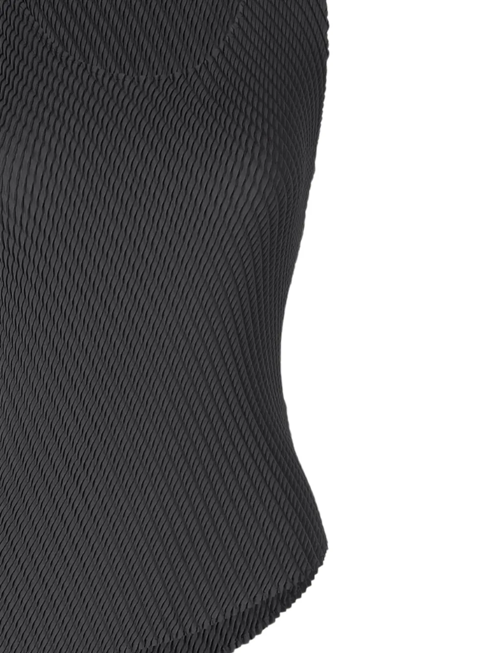 Issey Miyake Asymmetrische geplooide top Zwart