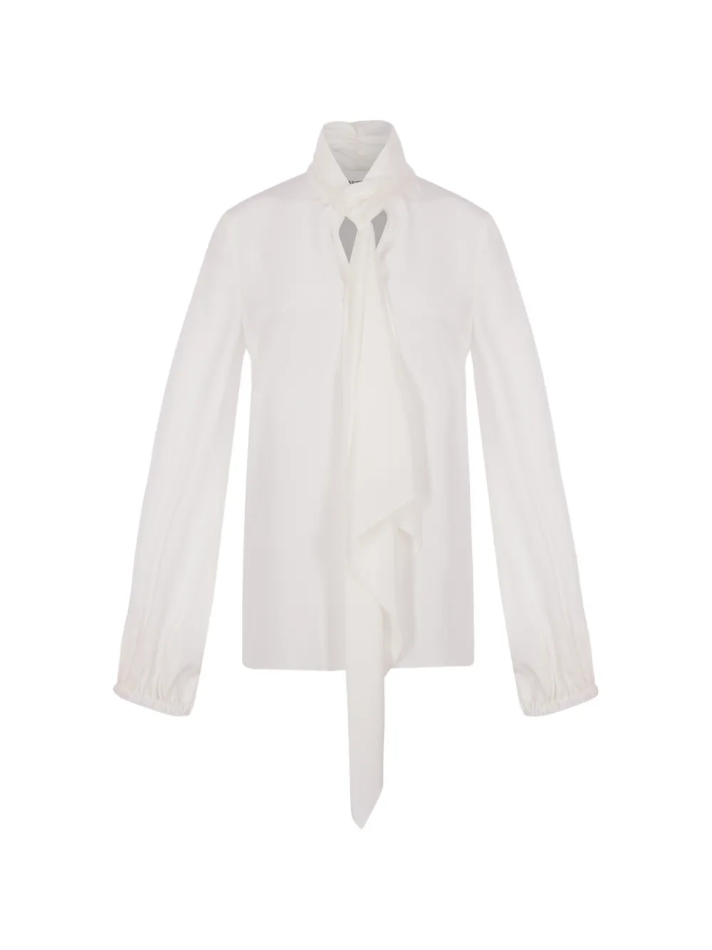 phaeonia tie-neck long-sleeve blouse - Bianco
