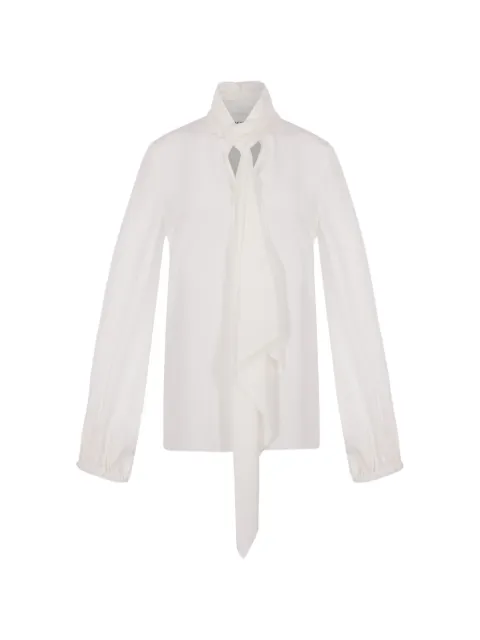 phaeonia blusa manga larga con cuello de moño