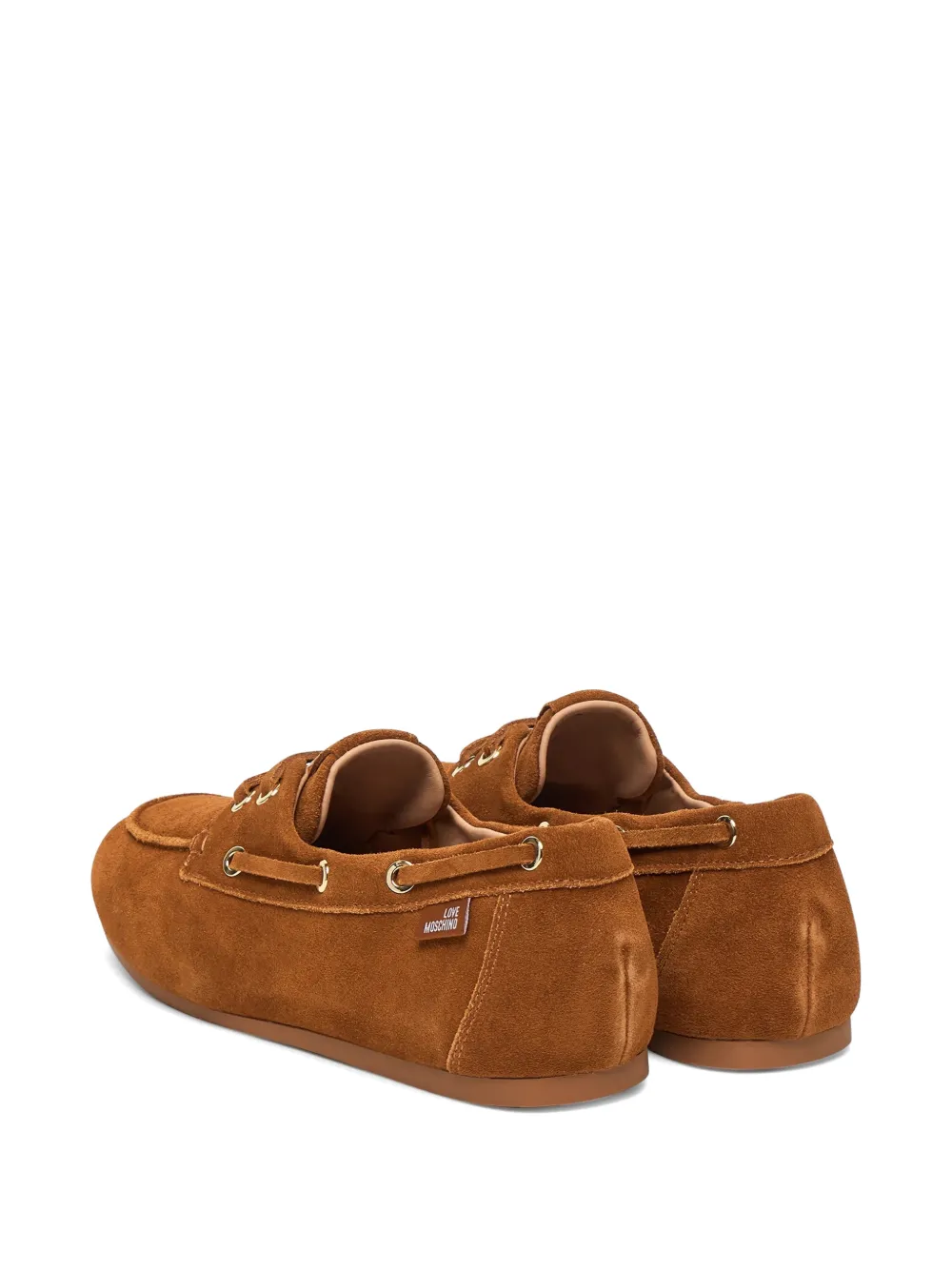 Love Moschino faux lace-up detail loafers Bruin