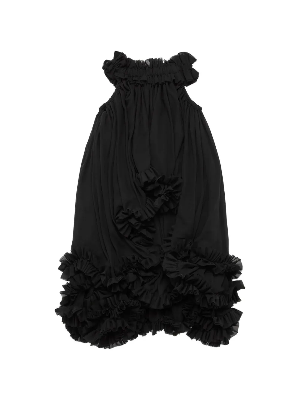 Noir Kei Ninomiya ruffled sleeveless dress - Schwarz