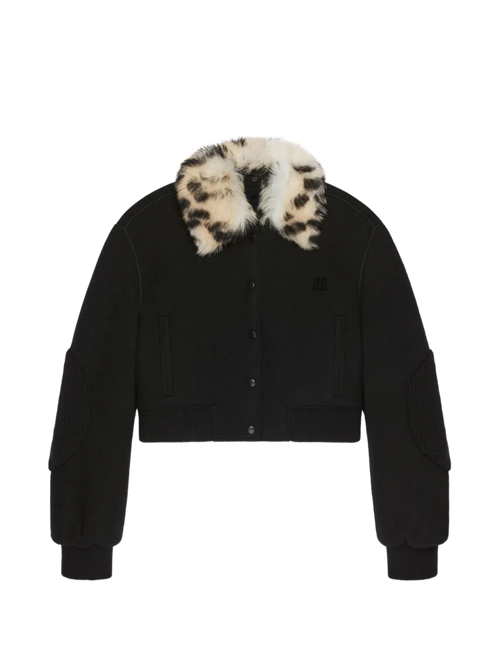 Givenchy 4G-logo faux-fur collar cropped jacket - Nero