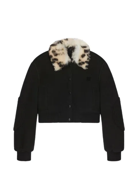 Givenchy 4G-logo faux-fur collar cropped jacket