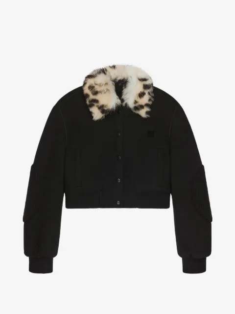 Givenchy 4G-logo faux-fur collar cropped jacket