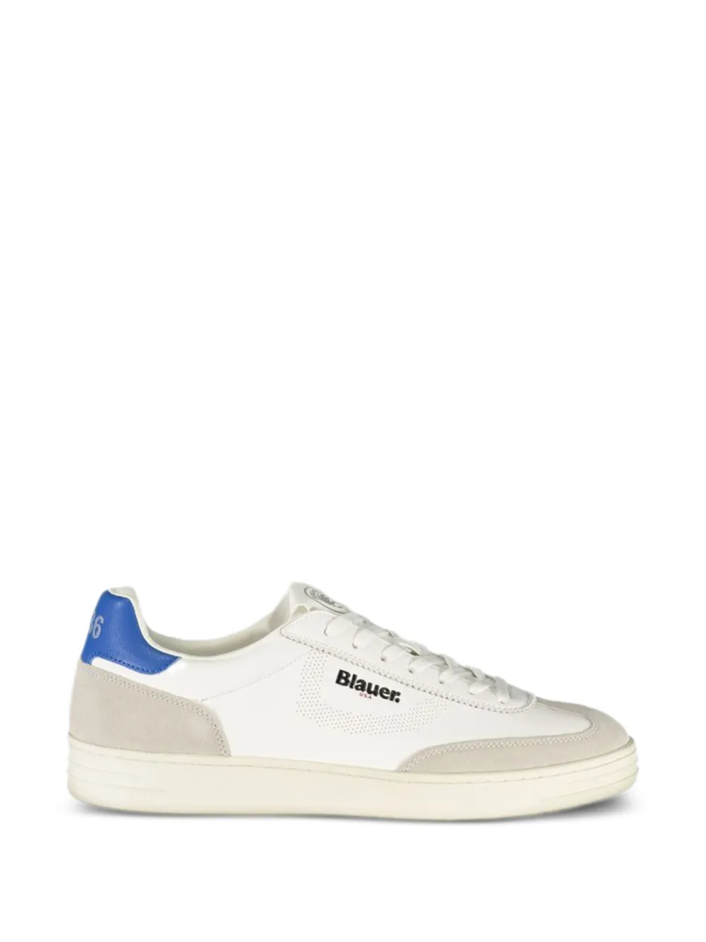Blauer colour-block leather sneakers - Bianco
