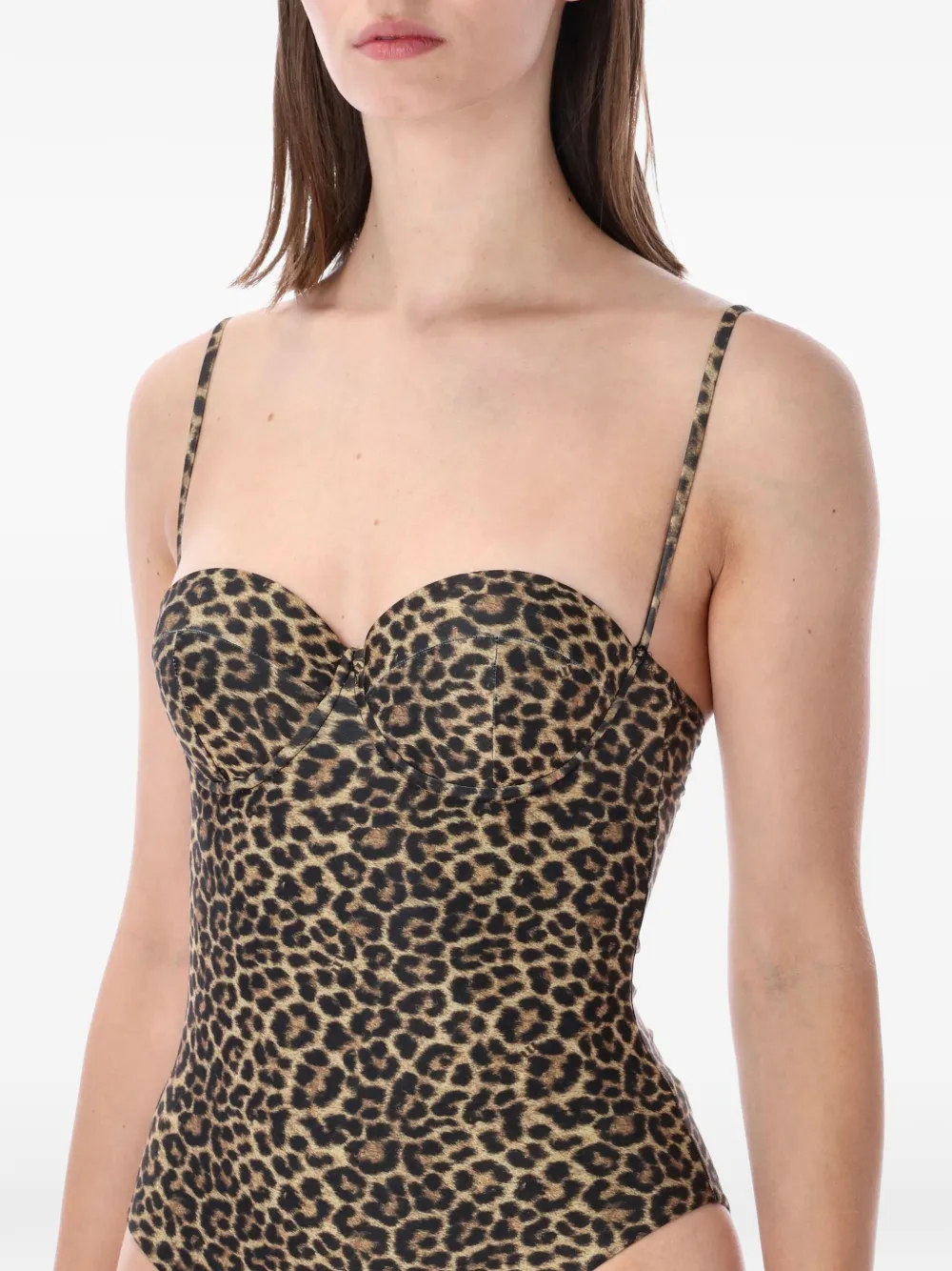 Matinée Rihanna badpak met luipaardprint Beige