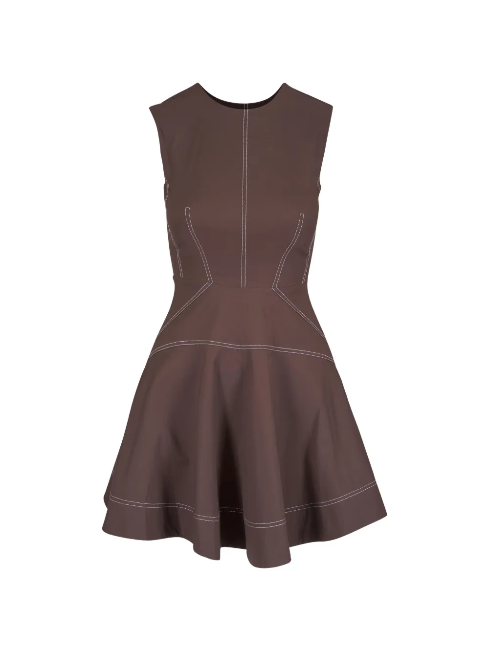 Veronica Beard contrast-stitch sleeveless dress - Braun