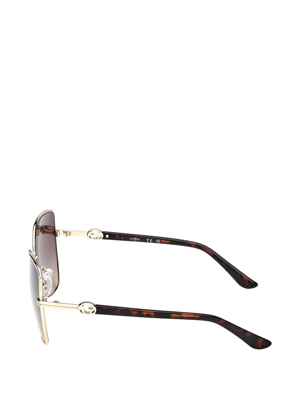 GUESS EYEWEAR Zonnebril met geometrisch montuur Goud