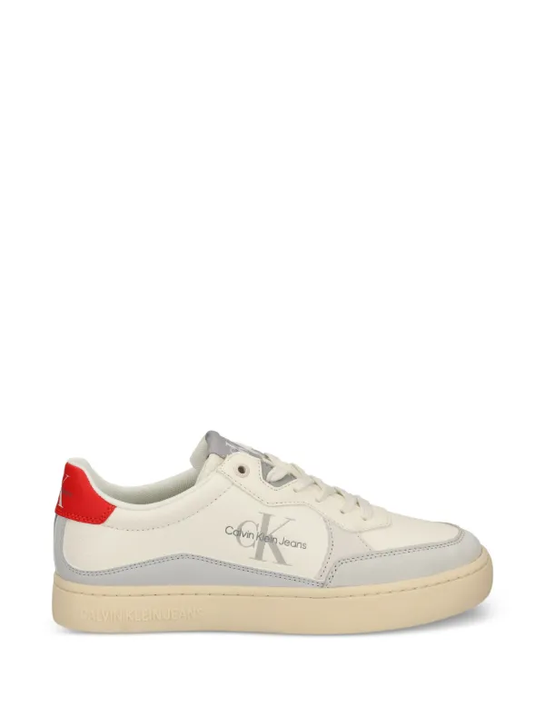 Calvin Klein Panelled Logo-print Sneakers in Neutrals